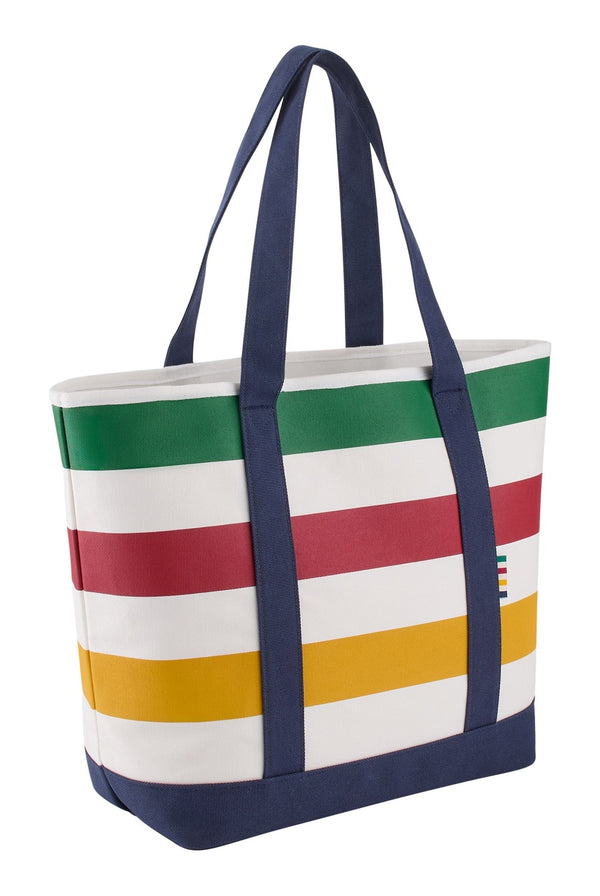 Hudson's Bay Stripes Signature Canvas Tote Bag, 7.5-in, Navy C2
