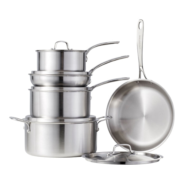 Lagostina 3-Ply Commercial Clad Cookware Set, 10-pc C9