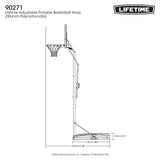Lifetime Portable Adjustable Basketball Backboard, Hoop & Net System, 50-in