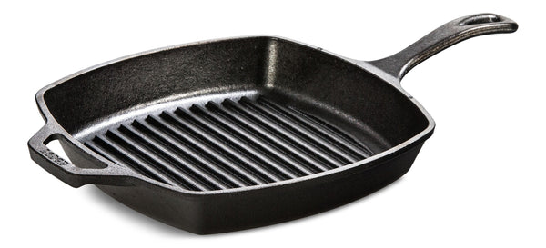 Lodge Seasoned Cast-Iron Grill Pan, 10.5-in (26 cm) K8