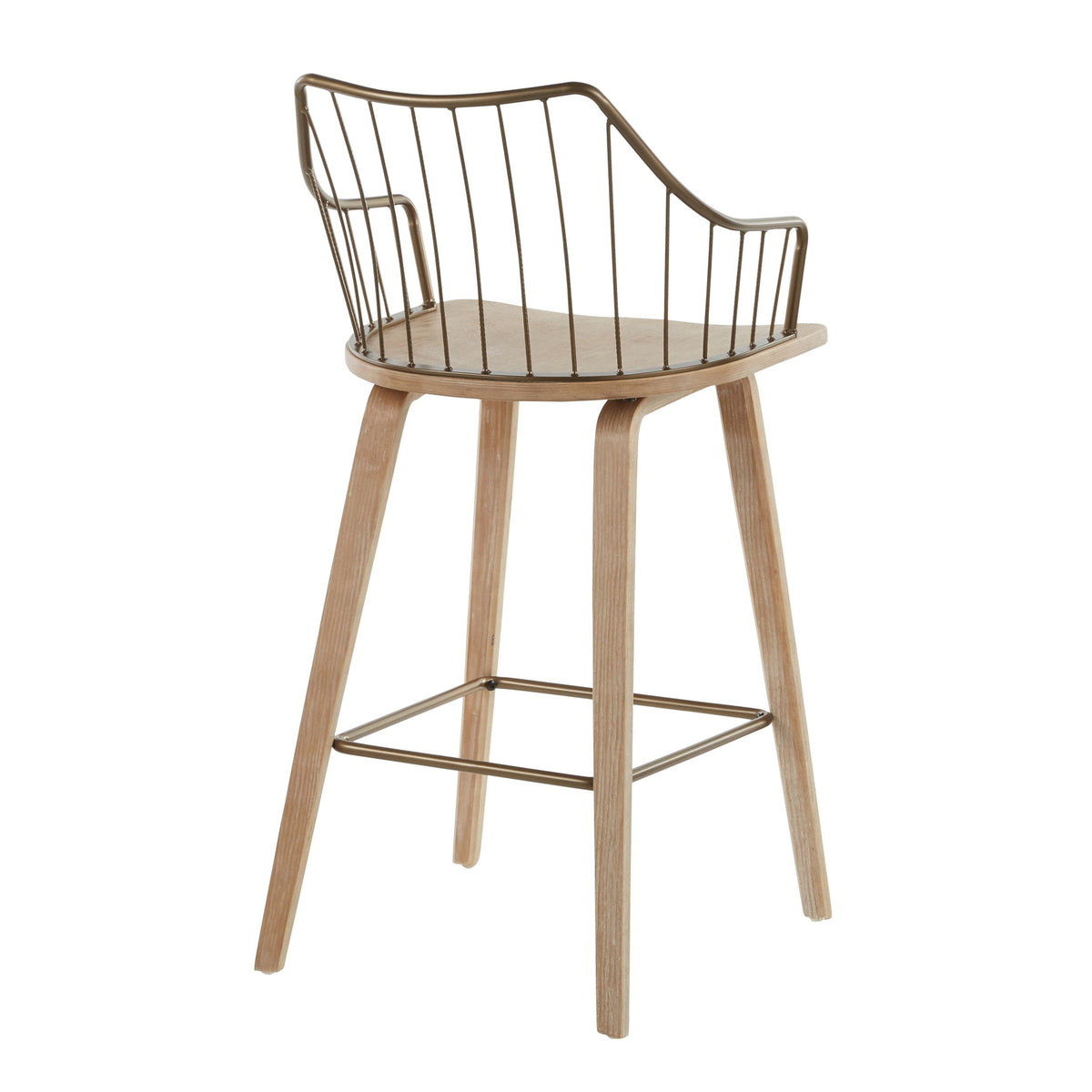 Lumisource Winston Fixed-Height Counter Stool, Wood, 26-in