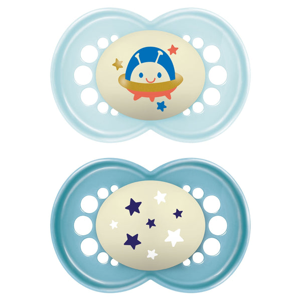 MAM Matte Non-Deco Pacifier, 6-16 Months, Boy, 2-pk W4