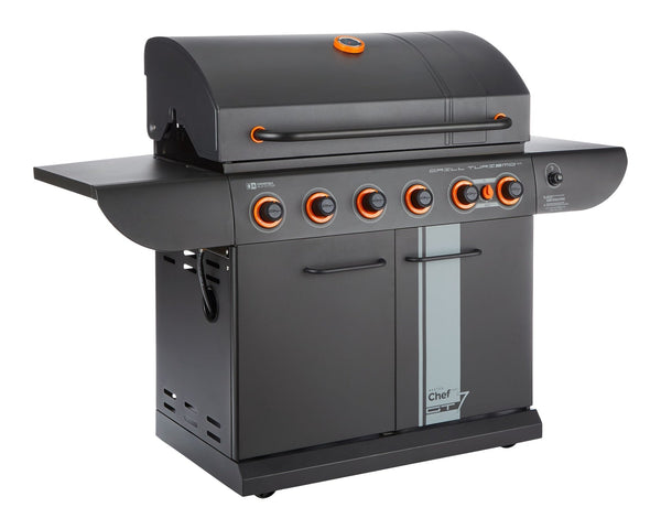 MASTER Chef Grill Turismo 680 7-Burner Convertible LP Gas BBQ B4