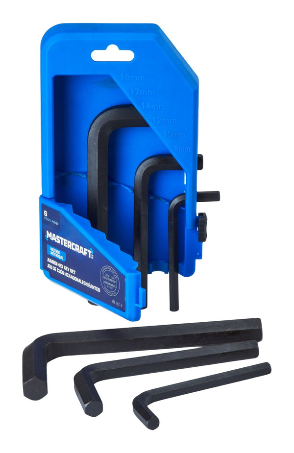 Mastercraft Jumbo Hex Key Set/Allen Wrench Set, Metric, High Quality Cr-V Steel, 6-pc K2