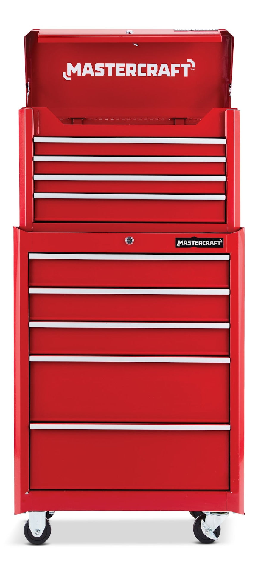 Mastercraft Rolling Tools Storage Cabinet with 5 Drawers, Deep Red, 24-in