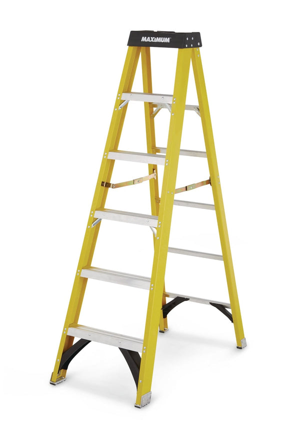 MAXIMUM Grade 1A Fibreglass Step Ladder, 300-lb 6-ft G6