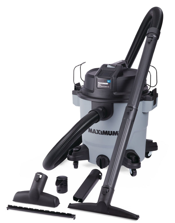MAXIMUM VJH1211PF 6.0 Peak HP Portable Wet/Dry Shop Vacuum with Hose and Accessories, 45-L S7