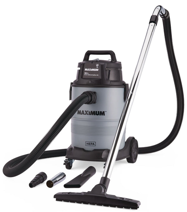 MAXIMUM VK811PH HEPA Certified Wet/Dry Shop Vacuum with Hose and Accessories, 30-L Q7
