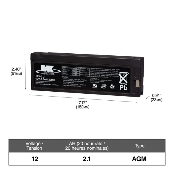 MK Battery 12-Volt 2.3 Ah SLA Battery N5