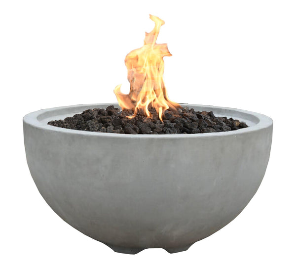 Modeno Nantucket Round Propane-Fueled Fire Bowl with Lava Rock & Canvas Cover, 40,000 BTUs, 14-in H6