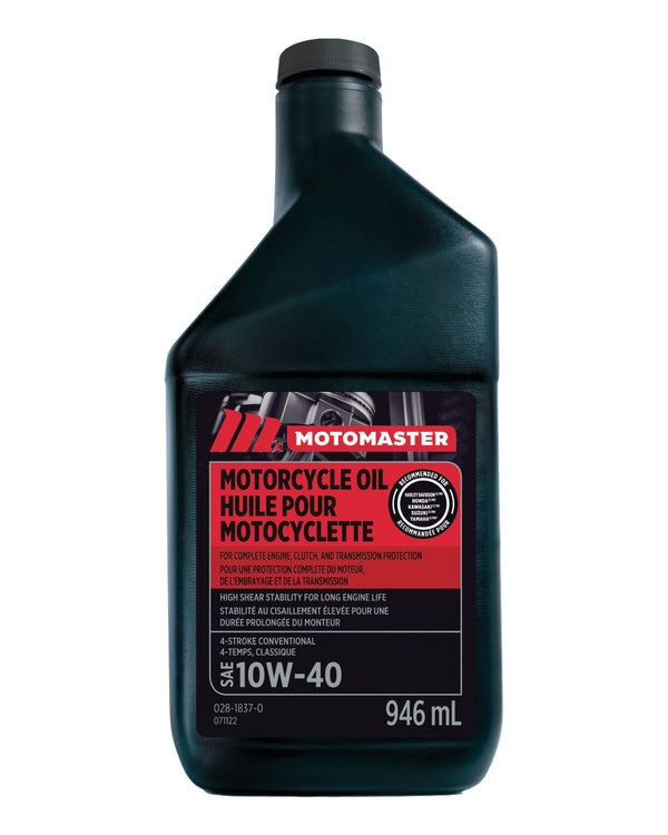 MotoMaster 10W40 4-Stroke Motorcycle Oil, 946-mL O8