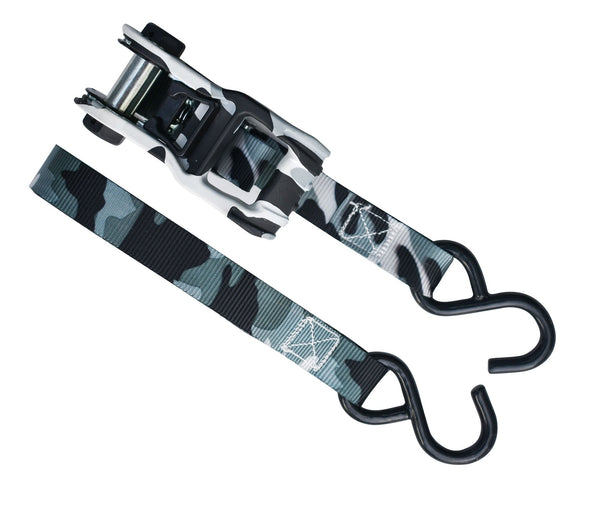 MotoMaster 1,500-lb Snow Camo Ratchet Tie Down, 1-in x 10-ft, 2-pk Q8