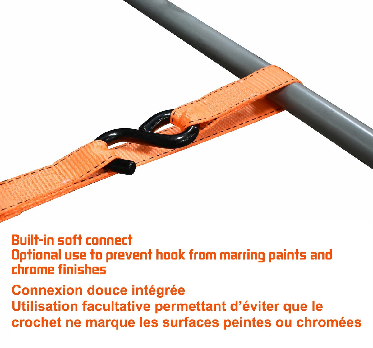 MotoMaster 3,000-lb Heavy Duty Ratchet Tie Down, with Padded D-Handle, 1.25-in x 14-ft, 4-pk