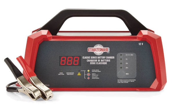 MotoMaster Classic Series Smart Battery Charger/Maintainer, Fully Automatic, 25/10/2-Amp, 12V R8