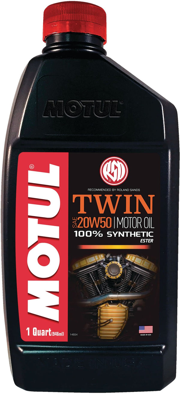 Motul Twin Synthetic Motorcycle Motor Oil 20W50, 946-mL K3