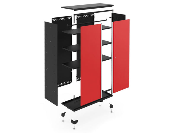 NewAge Bold Series 24-Gauge Steel RTA Storage Locker with 3 Shelves, Black/Red, 30-in W8