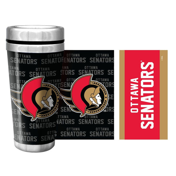 NHL Ottawa Senators Full Wrap Wallpaper Travel Mug, 14-oz Z2