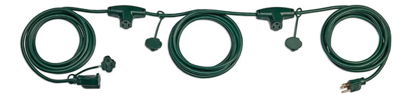 NOMA 25-ft Outdoor Extension Cord, 3 Outlets, Safety Cover, Green T3