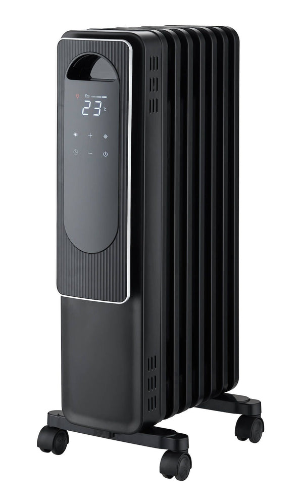 NOMA Digital Electric Oil-Filled Radiator Heater with Remote Control, 1500W, Black J5