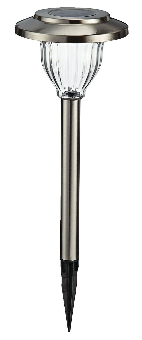 NOMA Outdoor Pure White LED Solar Stainless Steel Garden & Pathway Stake Lights, 10-Pk F4