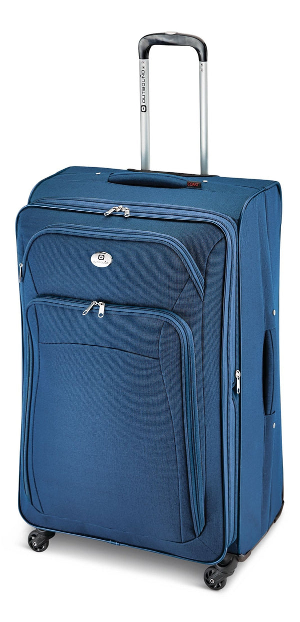 Outbound Coast Expandable Softside Spinner Wheel Travel 28-in Suitcase, Wet Pocket, Blue J3