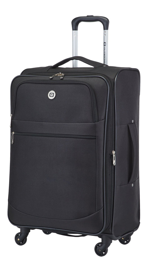 Outbound Softside Spinner Wheel Medium Travel Luggage Suitcase, Black, 24-in L7
