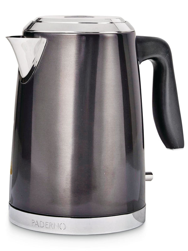PADERNO Cordless Electric Kettle with Auto Shut Off, Black Stainless Steel, 1.7L N9