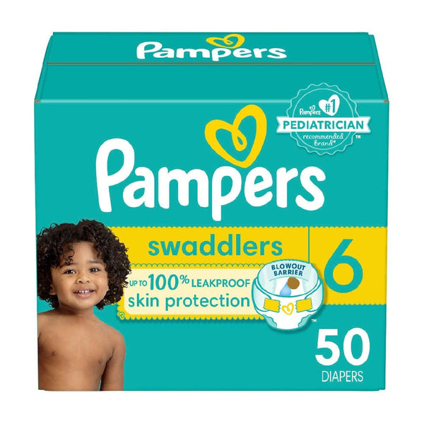 Pampers Swaddlers Size 6 Leak-Free Diapers, 50-pc A9