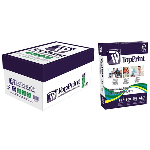 Premium Multi-use Top Print Paper, Letter, 8.5 in. x 11 in., 97 Bright, 20 lb. A0