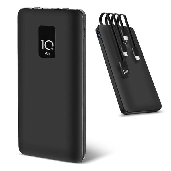 4 in 1 Fast Charging Power Bank with Built-in Cables, 10000mAh - PrimeCables E3