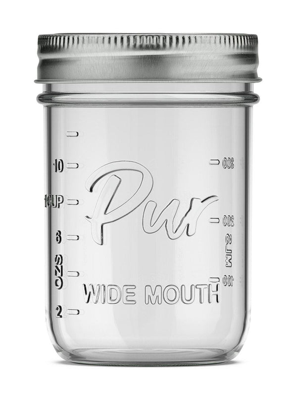 Pur Mason Wide Mouth Canning Glass Jar with Lid & Band, 16-oz/473-mL, 12-pk D2