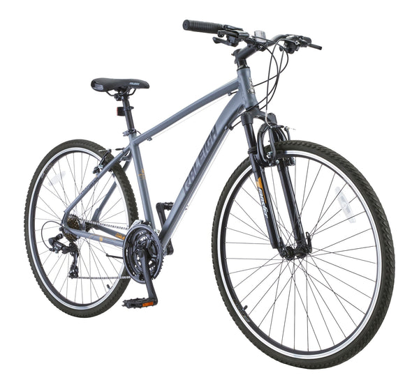 Raleigh Route Hybrid Bike with Alloy V-brakes, 700C, 21-Speed, Grey H6