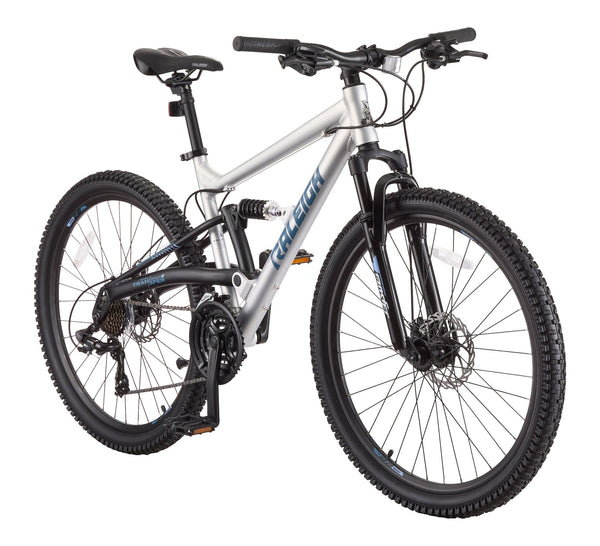 Raleigh Tracker DS Mountain Bike with 21-Speed Shimano Shifting System, Silver R5