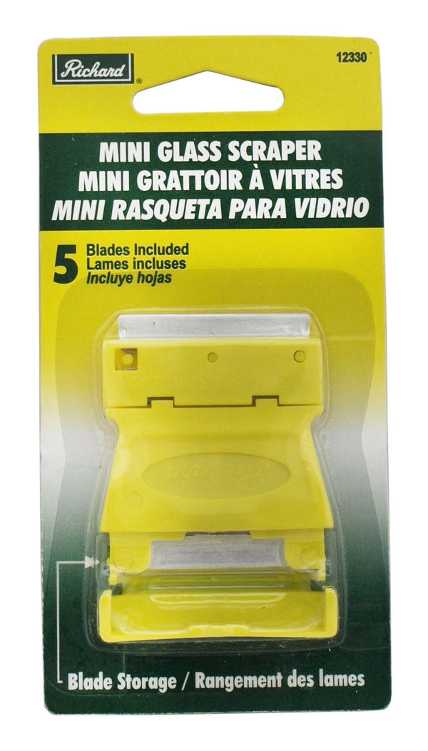 Richard Mini Glass Scraper with Single Edge Razor Blades, 6-pc D6