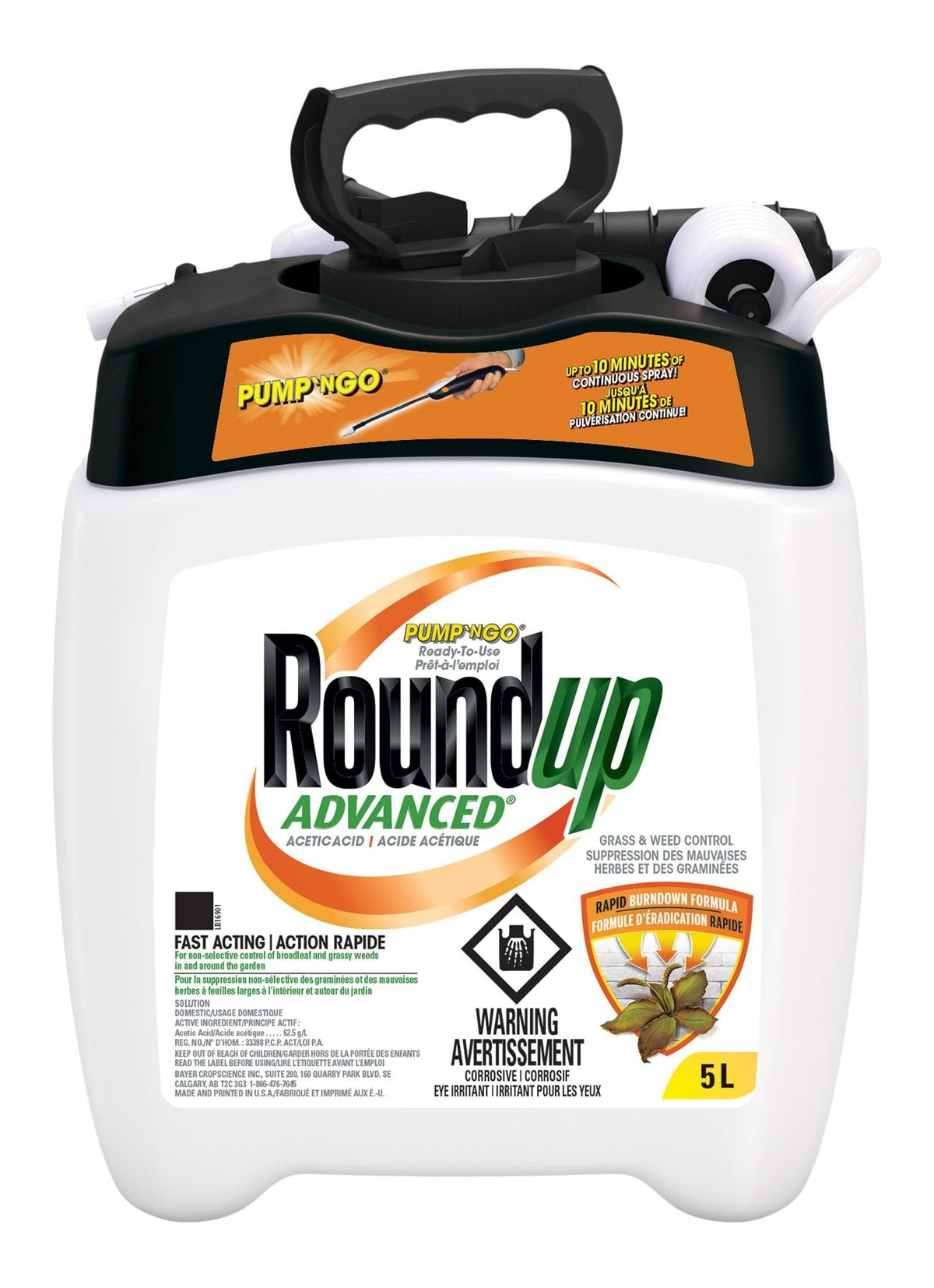 Roundup Advanced Ready-to-Use Grass and Weed Control/Killer with Pump-N-Go Applicator, 5-L