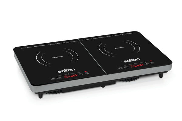 Salton Double Induction Cooktop, LED Display & Touch control with 10 Power Settings X8