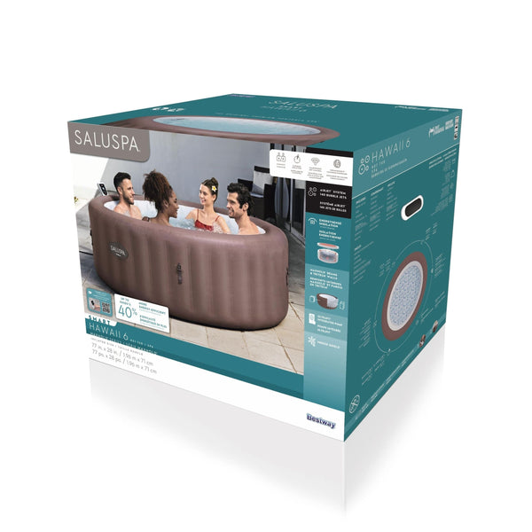 Salu Spa Hawaii Smart AirJet 6-Person Terracotta Round Spa, 77-in x 28-in J7