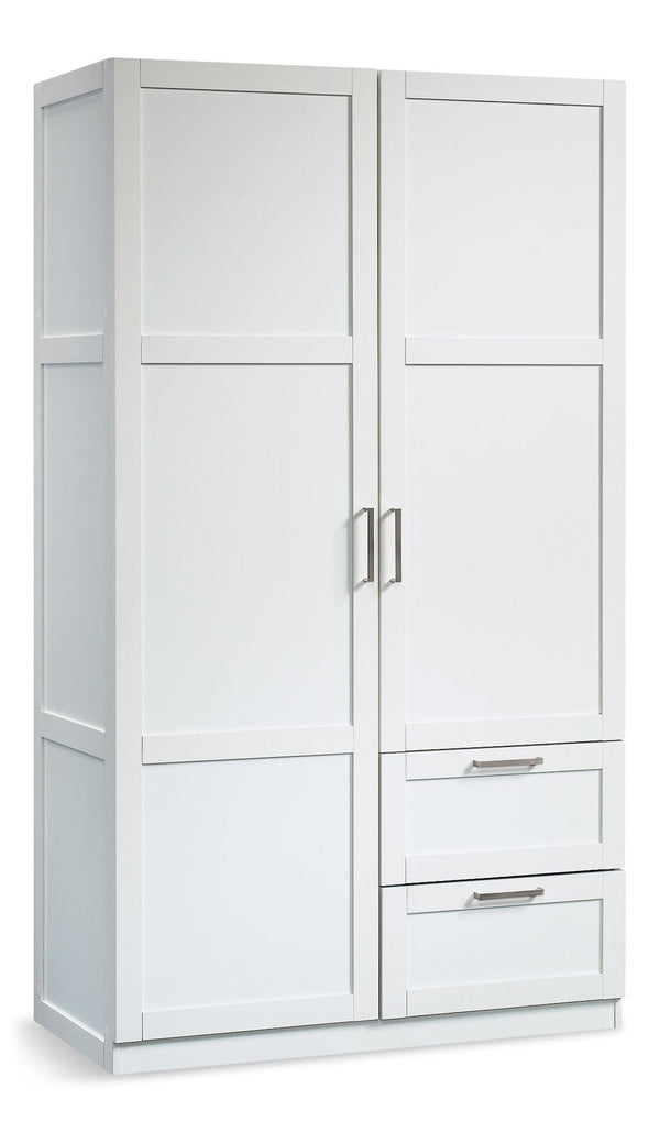 Sauder 2 Door 2 Drawer Wardrobe, White V2