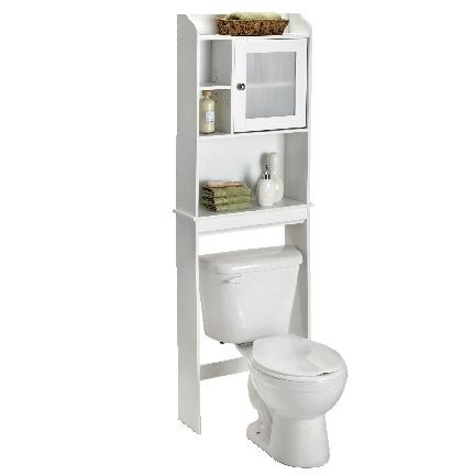 Sauder Caraway 1-Door Over-The-Toilet Spacesaver Bathroom Storage Shelf/Cabinet, Soft White L7