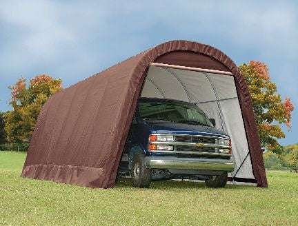 ShelterLogic Heavy Duty Waterproof Round Style Auto Shelter with UV Protection, 12x24x10-ft