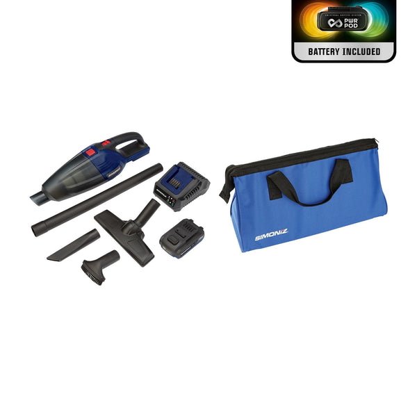 Simoniz 20V Max Cordless Car Hand Vacuum with PWR POD 2.0 Ah battery J1
