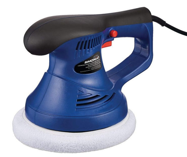 SIMONIZ Brushed Corded Bonnet Random Orbit (Dual Action) Palm Grip Polisher & Waxer Kit, 8-in D8