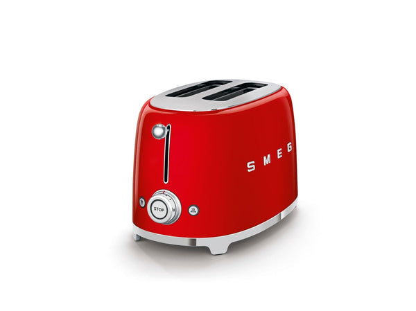 Smeg 50's Retro Style Wide Slot Pop Up Electric Toaster with 6 Settings, 2-Slice, Red G1