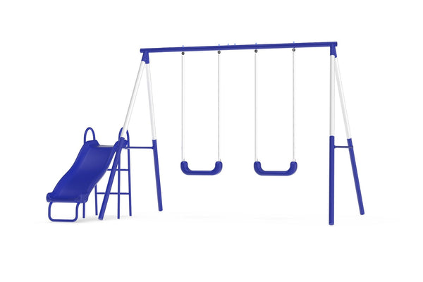 Sportspower Play Time Kids' 3 Station Metal Swing Set with Slide J6