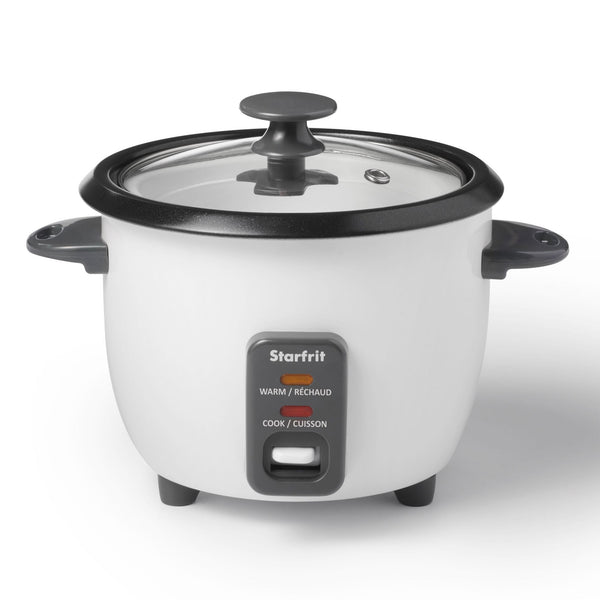 Starfrit 300W 6-Cup White Rice Cooker with Steam Basket M8