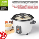 Starfrit 300W 6-Cup White Rice Cooker with Steam Basket