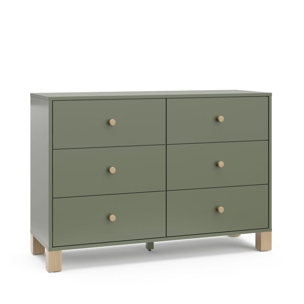 Storkcraft California 6-Drawer Olive/Driftwood Double Dresser/Chest H9