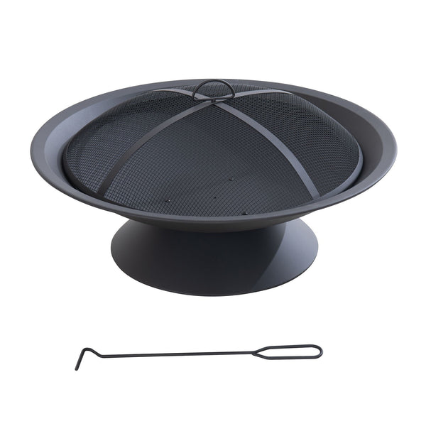 Sunjoy Genesee Round Fire Pit, Black J1