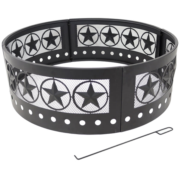 Sunnydaze Décor Heavy-Duty Steel Cut Out Campfire Ring, 36-in Y7