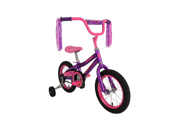 Supercycle Radium Kids' Bike with Training Wheels, Purple, 14-in Q9